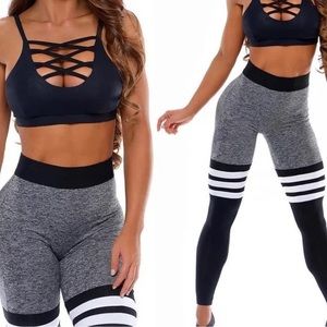 Bombshell Sportswear Original Thigh High Leggings Mid Rise Size XS